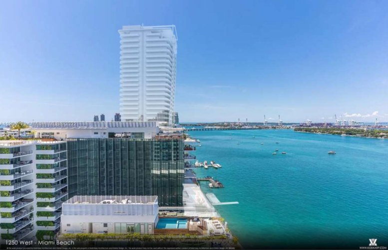 1250 West Avenue Miami Beach luxury pre-construction condo tower aerial view South Beach